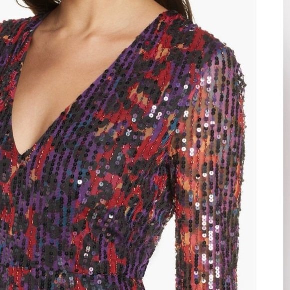 French Connection Inari Embellished Sequin Cocktail Dress Women’s Size 10 - Picture 4 of 12